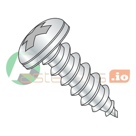 Newport Fasteners Sheet Metal Screw, #14 x 1-1/2 in, Zinc Plated Steel Pan Head Phillips Drive, 2000 PK 530807